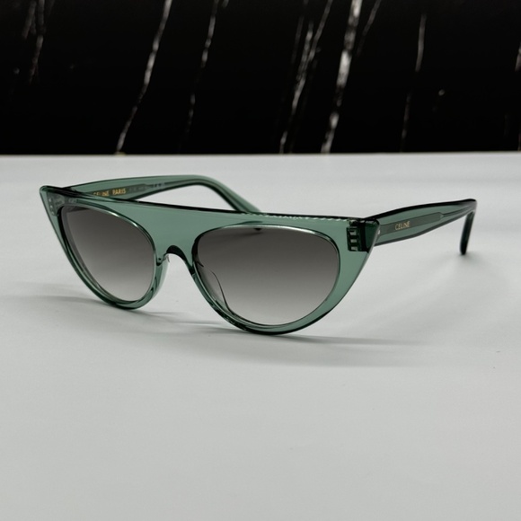 NEW CL40228I 93B CELINE GREEN GREY CAT EYE WOMEN CELINE SUNGLASSES - Picture 2 of 9